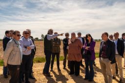 Hoy, en su visita a las obras de transformación de la zona regable del centro de Extremadura
