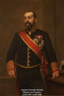 Augusto González Besada Mein. Ministro de Fomento (25-01-1907 a 14-09-1908). Pintor: Rafael Cortés Moreno (Huelva 1865-Madrid 1931). Copia de José San Bartolomé Llaneces (Madrid 1864-1919). Foto: Valentín Álvarez.