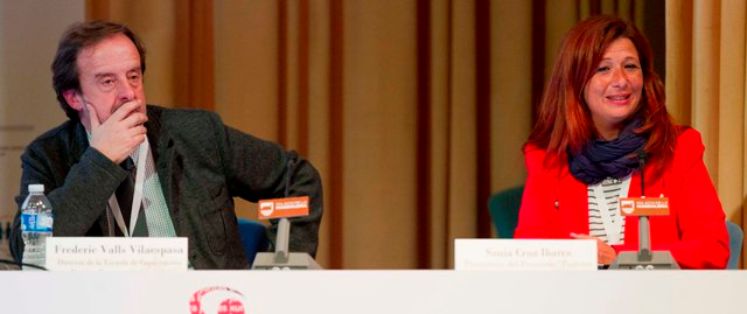 Frederic Valls Vilaespasa, Director de la Escuela de Capacitación Náutico-pesquera de Cataluña, y Sonia Cruz Ibarra, Promotora del Proyecto "Turismo Marinero, Costa del Sol"