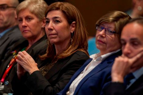 De izq. a dcha. Margarita Pérez Martín, Directora Gral. de Pesca y Acuicultura de la Junta de Andalucía; Susana Rodríguez Carballo, Directora Gral. de Desarrollo Pesquero de la Xunta de Galicia, y Rosa Mª Quintana Carballo, Conselleira do Medio Rural e do Mar de la Xunta de Galicia