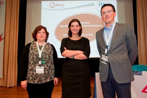 Ponentes del Taller 3: Transformación y Comercialización. De izq. a dcha. Sandra Amezaga Menéndez, promotora del proyecto Exquisitec.es; Marta Aymerich, responsable de Comercio, Internacionalización, Relaciones con la UE y Promoción de ANFACO-CECOPESCA, y Pedro Sánchez, Dep. Managing Director Industrias Roko, S.A.