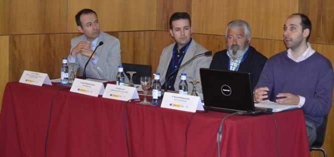 Taller "Buenas prácticas en turismo", de izq. a dcha: José Luis Maestro, Sergio Sambade, Evaristo Lareo y Samuel Rodríguez.