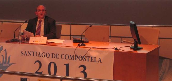 Intervención del Director General de Ordenación Pesquera, Andrés Hermida, durante la exposición de las conclusiones de los talleres del III Congreso.