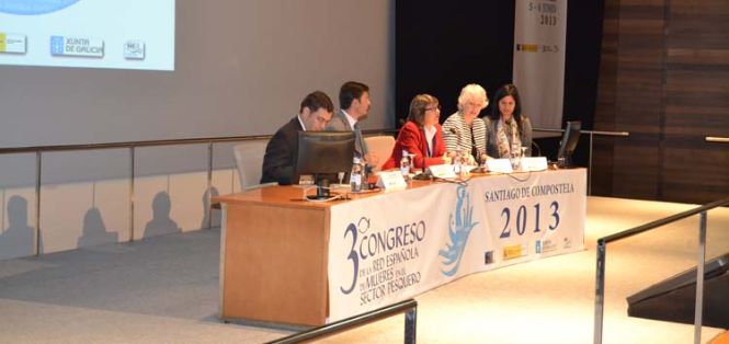 Acto de inauguración, de izq. a dcha: Carlos Domínguez, Samuel Juárez, Rosa Quintana y Lowri Evans.