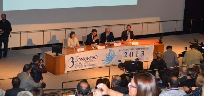 Acto de clausura, de izq. a dcha: Rosa Quintana, Alberto Núñez Feijoo, Miguel Arias Cañete y Carlos Domínguez.