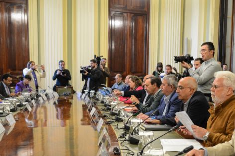 Hoy, en una reunión para explicar el Consejo de Ministros de la UE del lunes