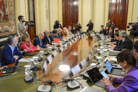 Hoy, en una reunión para explicar el Consejo de Ministros de la UE del lunes