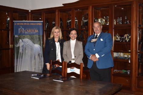 Hoy, en unas jornadas en la Yeguada La Cartuja, en Jerez de la Frontera 



