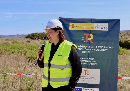 Hoy, durante su visita a las obras de modernización de regadíos en Viana (Navarra) 