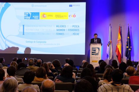 Hoy, en la inauguración de la I Conferencia Internacional de Mujeres de la Pesca 