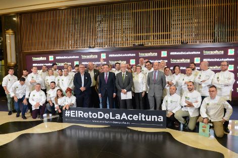 Hoy, en la presentación de la campaña nacional de promoción de Interaceituna