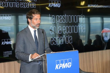 Hoy, en la presentación de un informe de KPMG sobre la gastronomía en la economía española