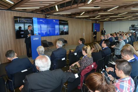 Hoy, en la presentación de un informe de KPMG sobre la gastronomía en la economía española