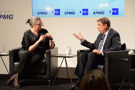 Hoy, en Madrid, en un foro organizado por la agencia Efe y KPMG