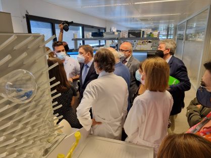 Hoy, en una visita al Instituto Maimónides de Investigación Biomédica de Córdoba