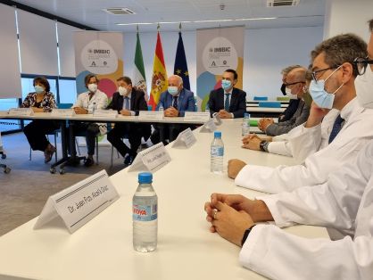 Hoy, en una visita al Instituto Maimónides de Investigación Biomédica de Córdoba