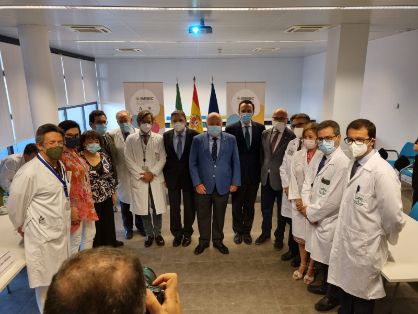 Hoy, en una visita al Instituto Maimónides de Investigación Biomédica de Córdoba