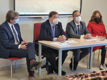Hoy, en una visita a la cooperativa Copiso, en Soria  