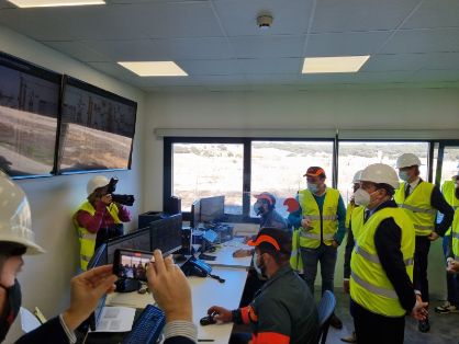 Hoy, en una visita a la cooperativa Copiso, en Soria  