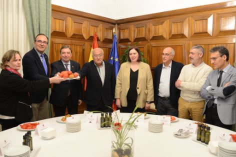 Hoy, en la reunión con las organizaciones profesionales agraria Asaja, COAG y UPA