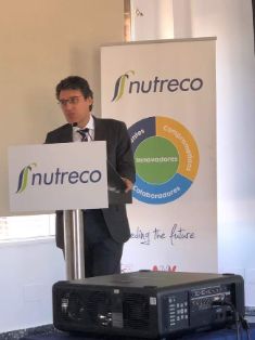 Hoy, en la inauguración de la fábrica de piensos de la compañía  Nanta en Lérida 