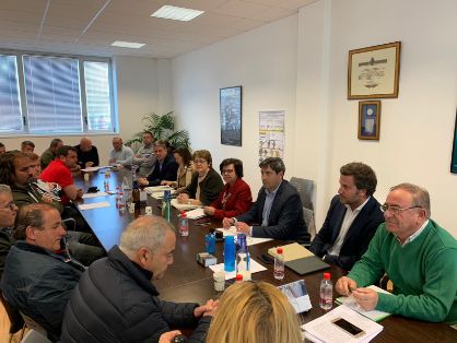 Hoy, en la reunión con los representantes del sector pesquero asturiano y autoridades del Principado de Asturias 