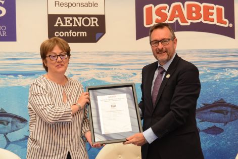 HOY, EN LA ENTREGA DE LAS PRIMERAS CERTIFICACIONES DE LA CADENA DE CUSTODIA APR DE AENOR A LAS MARCAS CONSERVERAS “ISABEL” Y “CAMPOS”